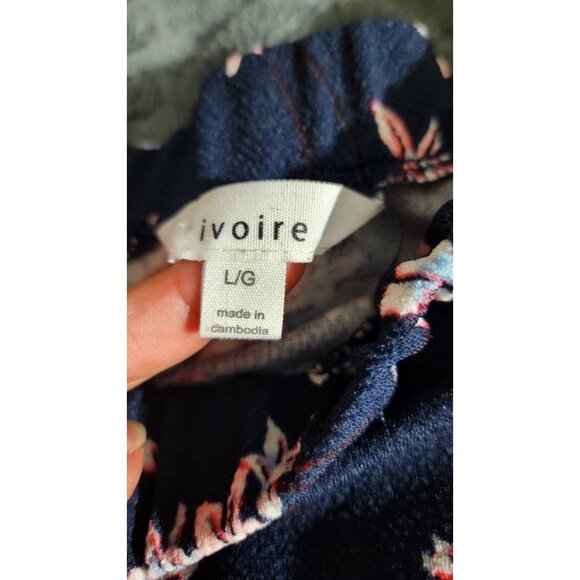 Ivoire Women's Floral Print Off The Shoulder Crop Top Blouse Size Large - Picture 6 of 7